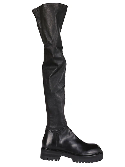 Ann Demeulemeester Over The Knee Boots In Black