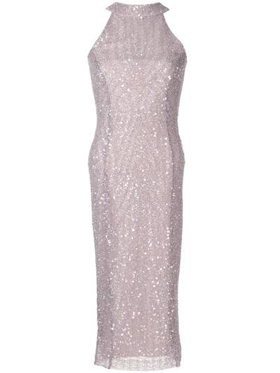 Rachel Gilbert Lucia Sequin Embellished Dress In Purple