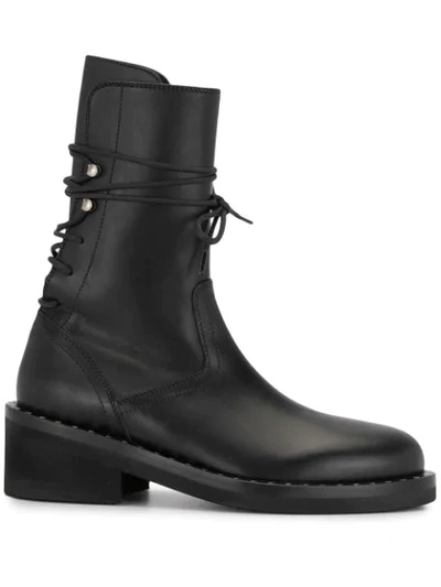 Ann Demeulemeester Lace-up Ankle Boots In Black