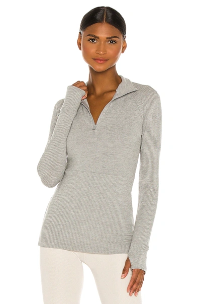 Alala Rise Quarter Zip Sweater In Heather Grey