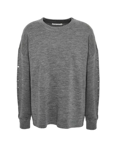Alice And Olivia Quintin Wool Sweater In Grey