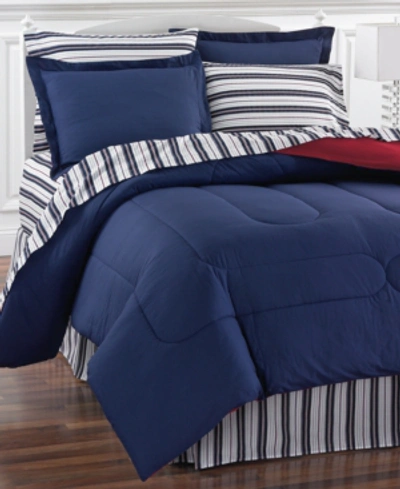 Fairfield Square Collection Navy Yard Reversible 8-pc. Bedding Sets Bedding In Blue