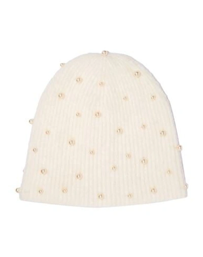 Jennifer Behr Coco Faux Pearl Mohair Beanie In White