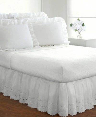 Levinsohn Textiles Ruffled Eyelet 18" Drop California King Bed Skirt In White