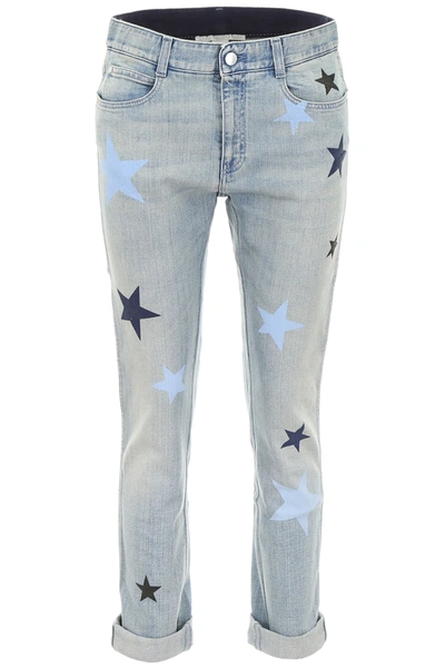 Stella Mccartney Star Print Jeans In Blue,light Blue