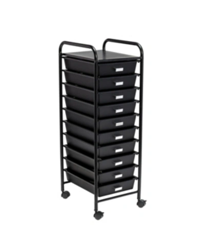 Honey Can Do 10-drawer Rolling Cart In Black