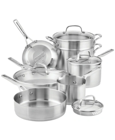 Kitchenaid Brushed Stainless Steel 11-pc. Cookware Set