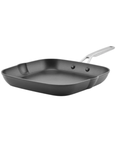 Kitchenaid Hard-anodized Induction Nonstick Square Grill Pan, 11.25in In Black