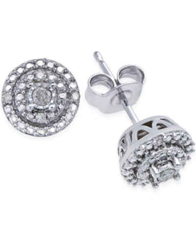 Macy's Diamond Stud Earrings (1/10 Ct. T.w.) In Sterling Silver
