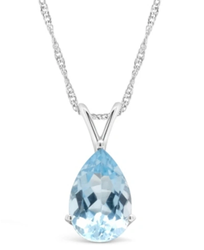Macy's Sky Blue Topaz (3-3/8 Ct. T.w.) Pendant Necklace In Sterling Silver. Also Available In Citrine And R