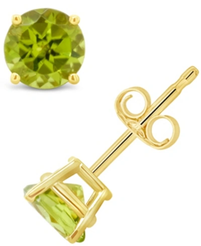 Macy's Peridot (1 Ct. T.w.) Stud Earrings In 14k White Or Yellow Gold