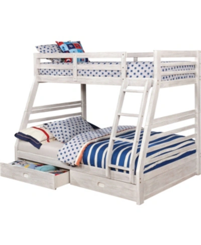 Furniture Of America Laudrie Twin Over Full Bunk Bed In Off-white