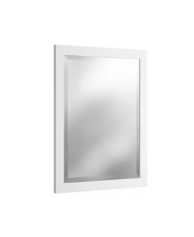 Alaterre Furniture 24" Beveled Bath Vanity Mirror, White