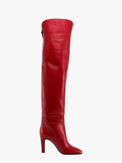 Saint Laurent Jane Over-the-knee Boots In Rosso