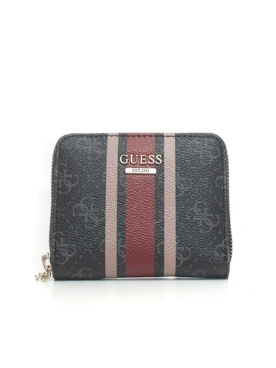 Guess Jensen Wallet Small Size Dark Grey Polyester Woman In Charcoal