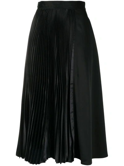 Jw Anderson Pleated-panel Midi Skirt In Black