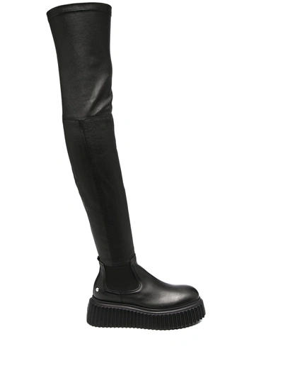 Agl Attilio Giusti Leombruni Thigh-high Platform Boots In Black