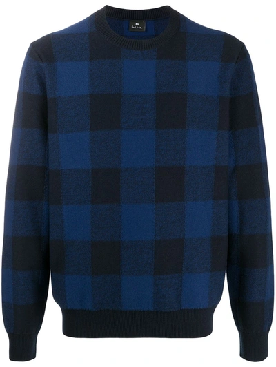 Ps By Paul Smith Tartan Check Pattern Jumper In Blue