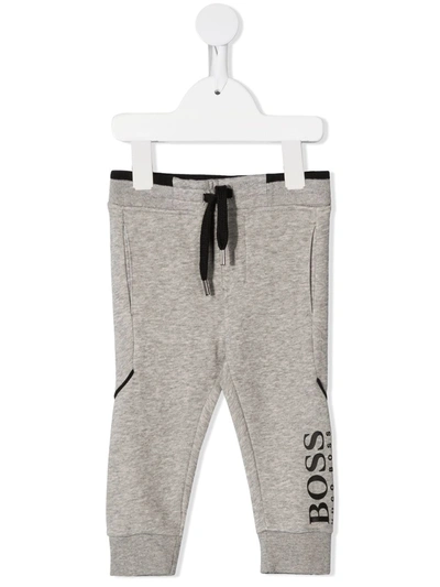 Hugo Boss Babies' Drawstring Tracksuit Trousers In 灰色