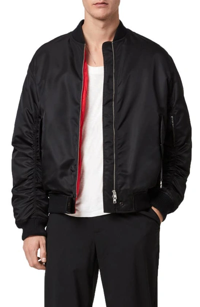 Allsaints Axel Regular Fit Bomber Jacket In Black