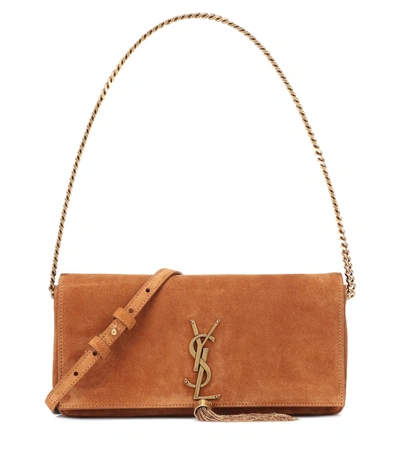 Saint Laurent Kate Baguette Tassel Shoulder Bag In Cinnamon