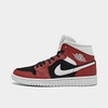 Nike Jordan Women's Air Retro 1 Mid Se Casual Shoes Size 9.0 Leather/suede In Gym Red/white/black