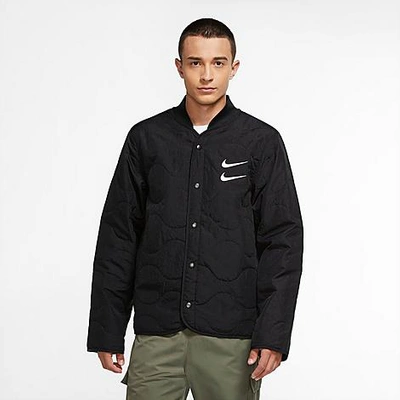 Nike Swoosh Quilted Field Jacket In Black ModeSens