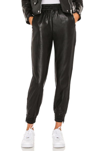 Superdown Rinah Leather Jogger Pant In Black