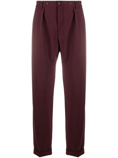 Ambush High-waisted Pleat-detail Trousers In Red