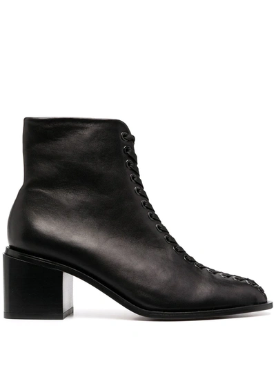 Clergerie Lace-up Leather Boots In Black