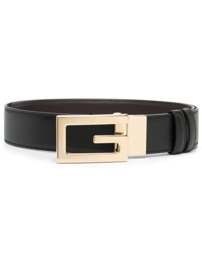 Gucci G Buckle Belt In Black