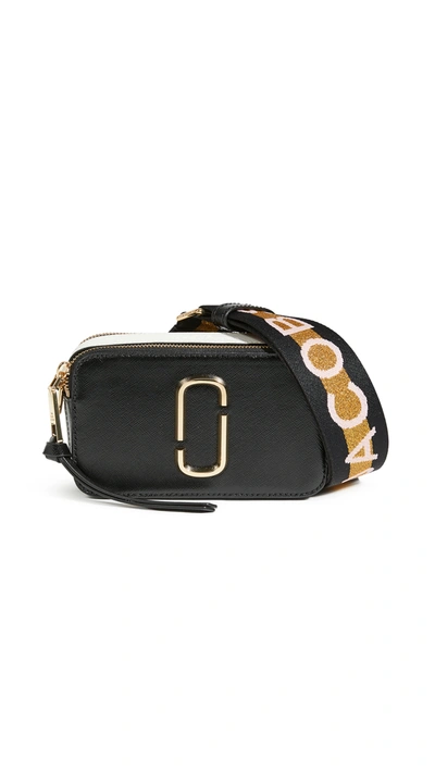 The Marc Jacobs Snapshot Coated Leather Camera Bag In New Black