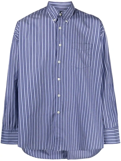 Our Legacy Striped Button-down Shirt In Blue