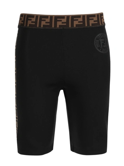Fendi Logo Biker Shorts In Black