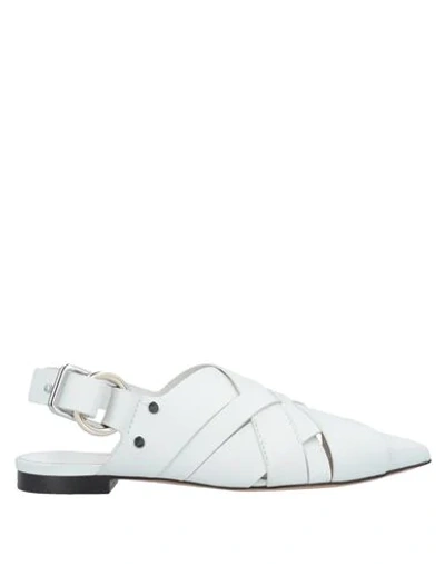 3.1 Phillip Lim / フィリップ リム Woven Leather Slingback Point-toe Flats In White