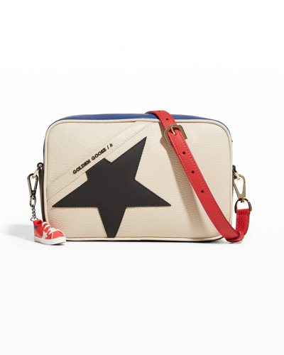 Golden Goose Star Colorblock Leather Shoulder Bag In Whtblkbluered