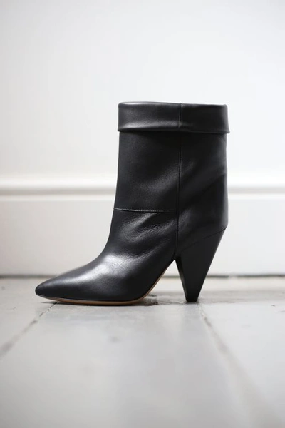 Isabel Marant Étoile Luido Black Leather Ankle Boots
