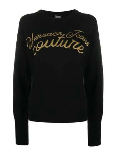 Versace Maglione Nero Oversize In Black