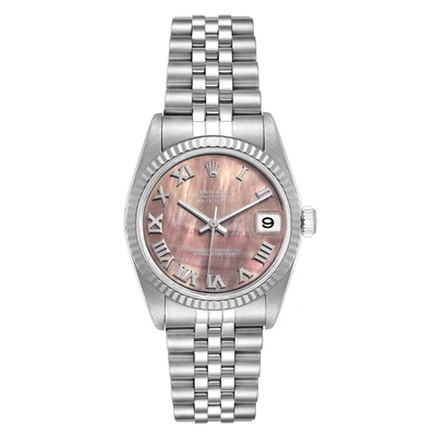 Rolex Datejust Midsize Steel White Gold Mop Dial Ladies Watch 78274 In Not Applicable