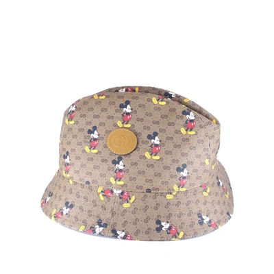 Gucci Micro Gg Mickey Mouse Bucket Hat In Pink