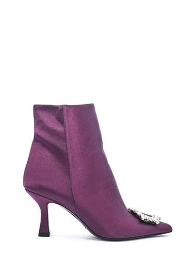 Aldo Castagna Purple Jewel Ankle Boot