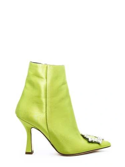 Aldo Castagna Lime Jewel Ankle Boot In Yellow