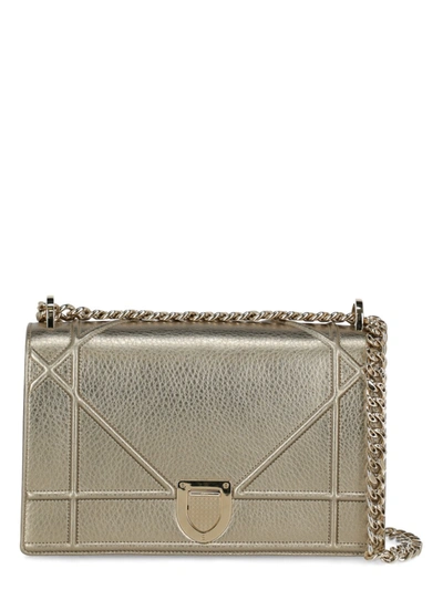 Dior Ama Leather Shoulder Bag In Silver