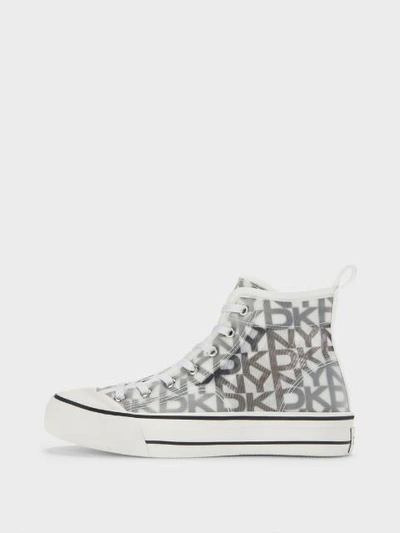 Dkny Unisex Sid Lace Up High-top Sneaker - In White/clear