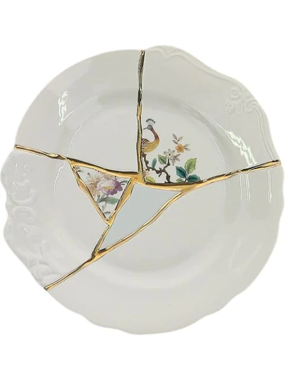 Seletti Crack Detail Plate In White