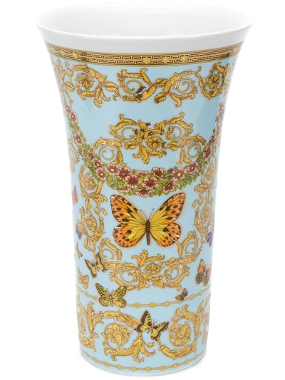 Versace Home Le Jardin De Versace Vase In Blue