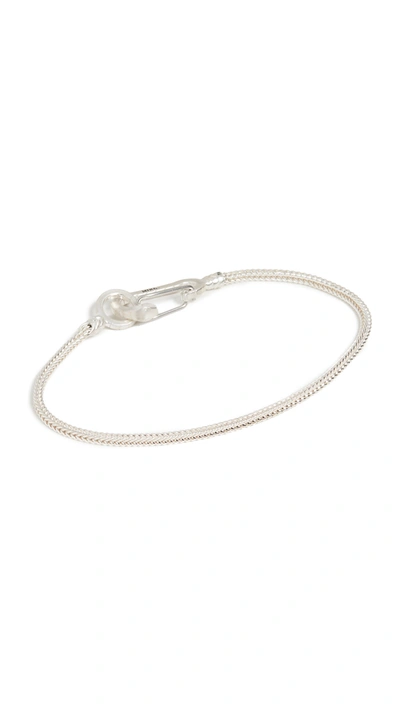 Mikia Snake Karabiner Bracelet In Silver