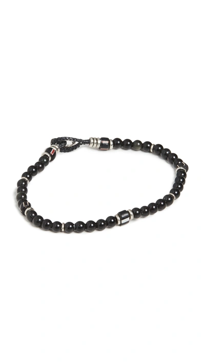 Mikia 4mm Beaded Bracelet In Rainbow Obsidian