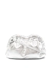 Mansur Gavriel Mini Cloud Metallic Leather Clutch In Silver