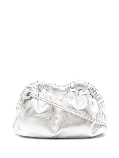 Mansur Gavriel Mini Cloud Metallic Leather Clutch In Silver